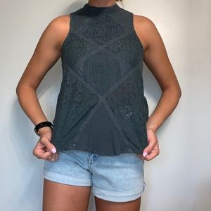 Green lace tank